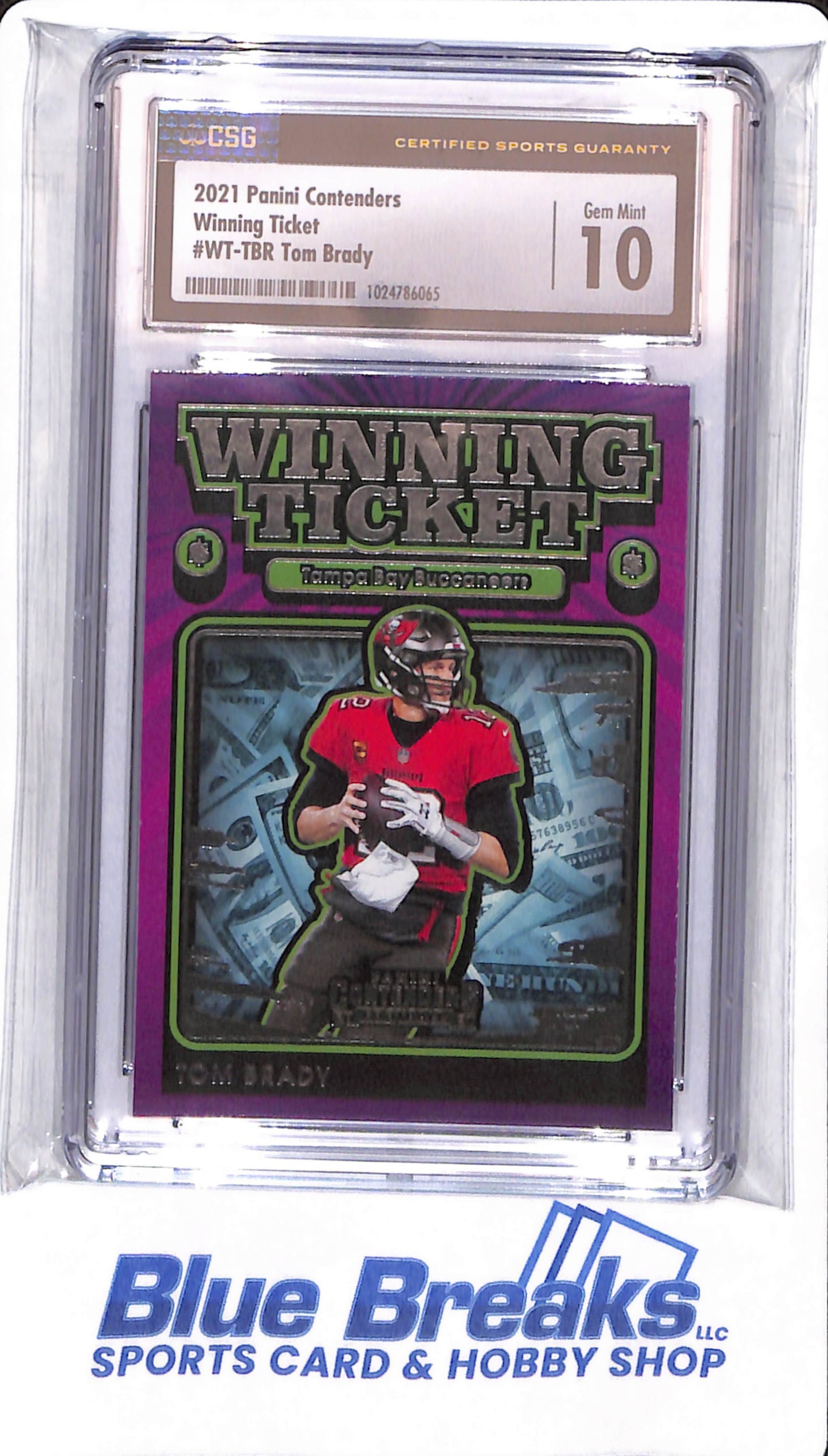 2021 Panini Contenders - Tom Brady - # WT-TBR - Tampa Bay Buccaneers - Football - CSG 10 - Winning Ticket