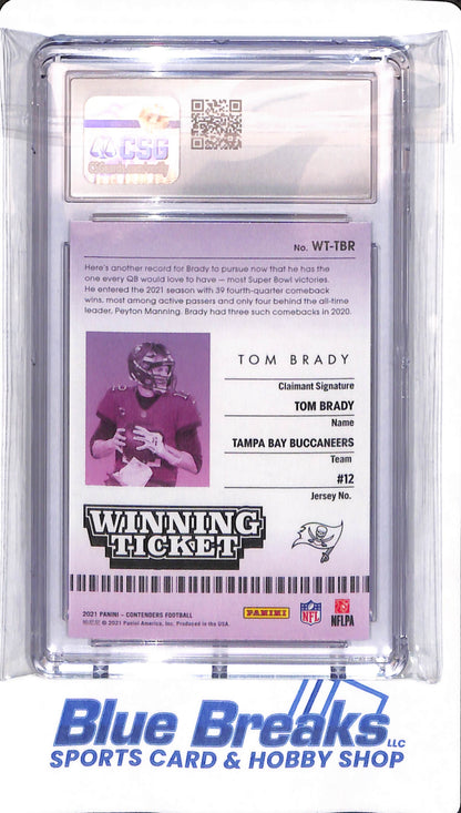 2021 Panini Contenders - Tom Brady - # WT-TBR - Tampa Bay Buccaneers - Football - CSG 10 - Winning Ticket