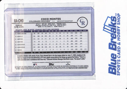 2024 Topps Chrome - Coco Montes - # RA-CMO - Colorado Rockies - Baseball - Autographed