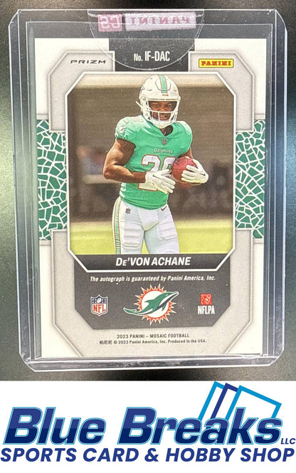 2023 Panini Mosaic De'Von Achane #IF-DAC In Focus Signatures Auto Miami Dolphins