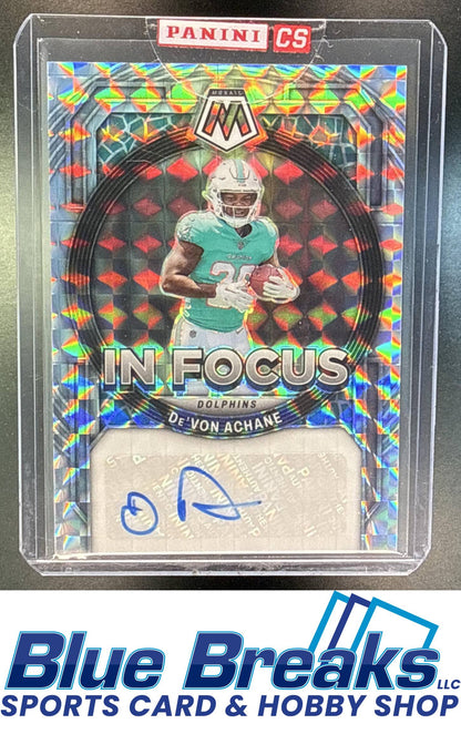 2023 Panini Mosaic De'Von Achane #IF-DAC In Focus Signatures Auto Miami Dolphins