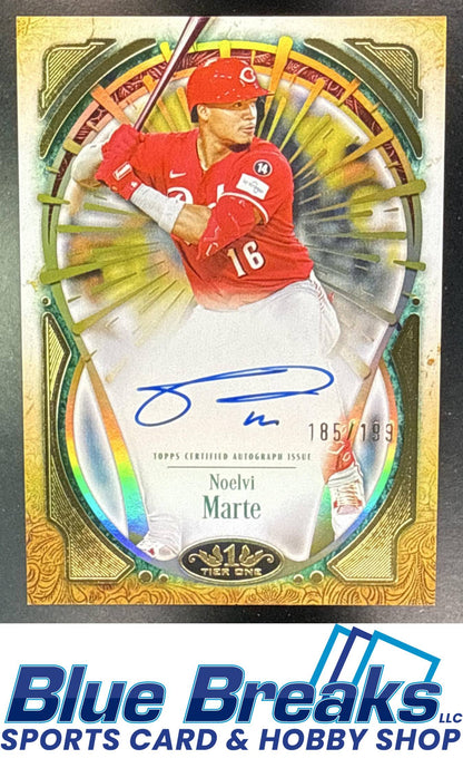 2026 Topps Tier One Noelvi Marte #T1XA-NMA Xplosion Auto 185/199 Cincinnati Reds
