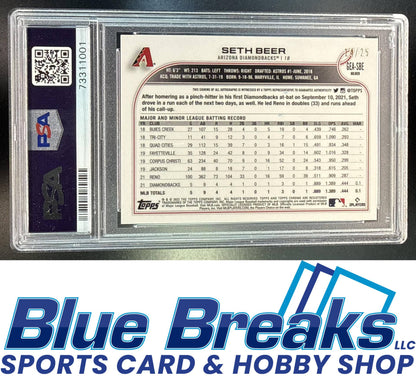 2022 Topps Gilded Collection Seth Beer #GEA-SBE Chrome Gold Etch Auto Rose 14/25 RC PSA 10 Arizona Diamondbacks