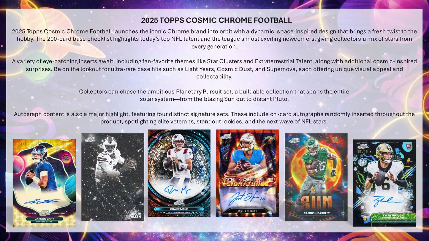 2025 Topps Cosmic Chrome Football Hobby Box - Sealed Wax