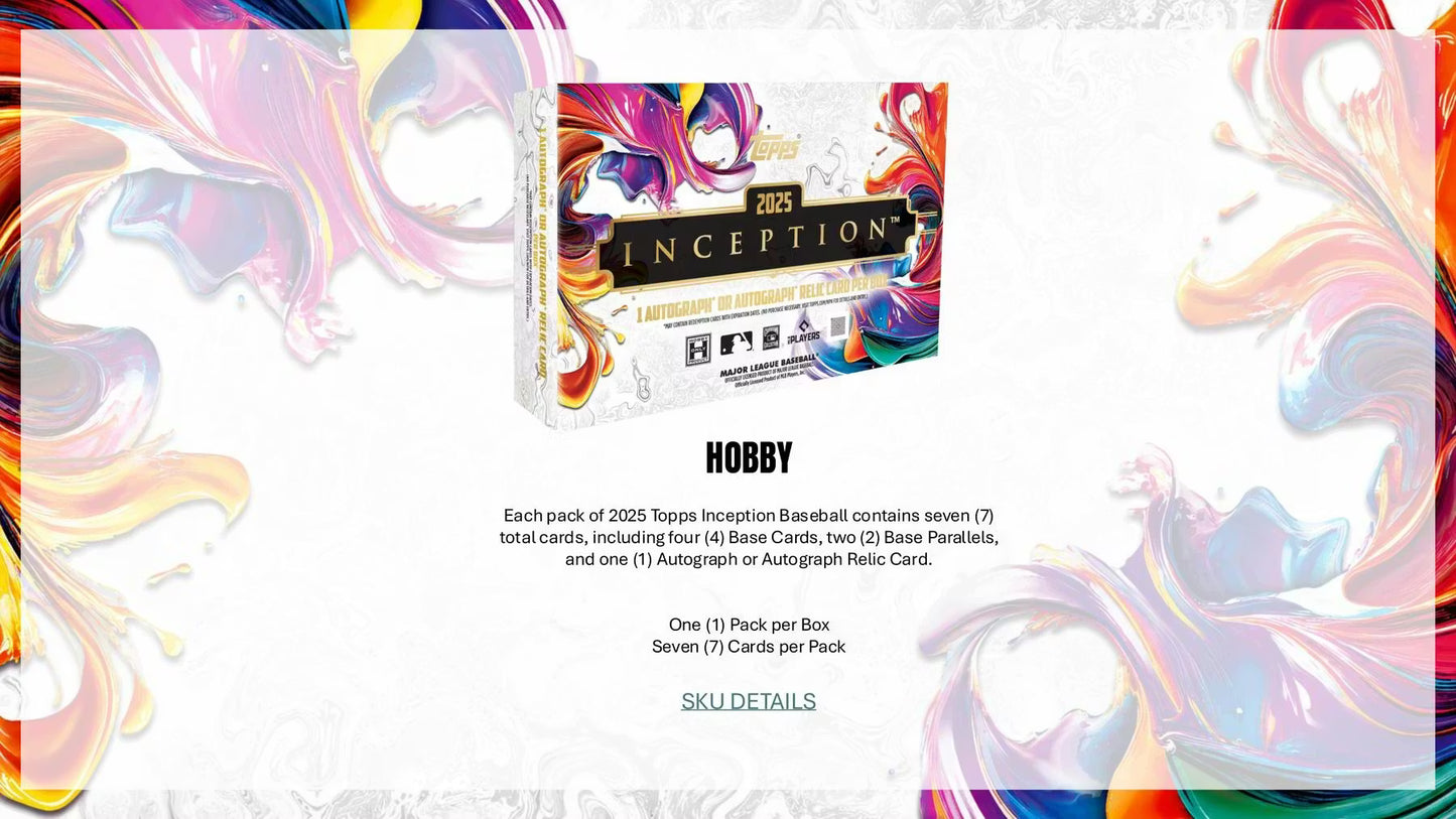 2025 Topps Inception Baseball Hobby Box - Sealed Wax