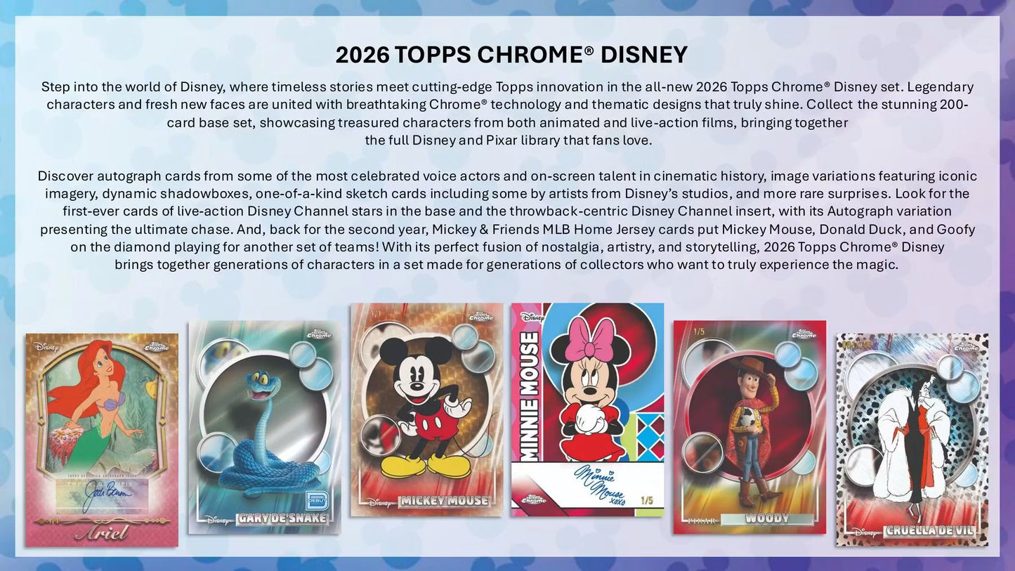 2026 Topps Chrome Disney Hobby Box - Sealed Wax