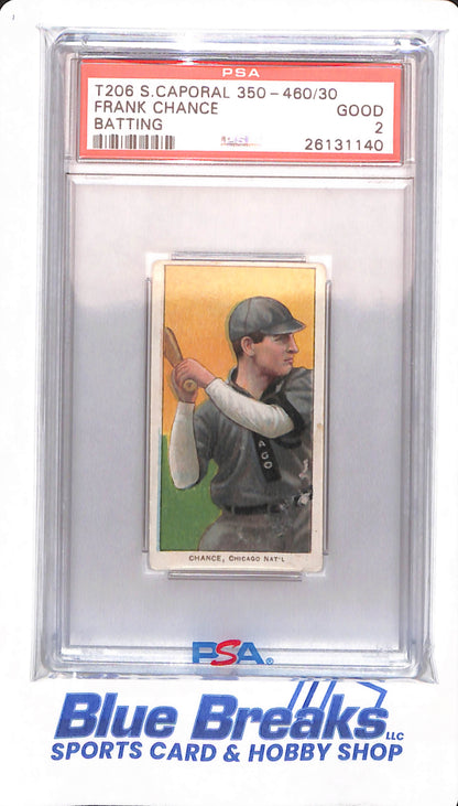 T206 - Sweet Caporal 350 - 460/30 - Frank Chance - PSA 2 - Baseball - Chicago Cubs - Batting