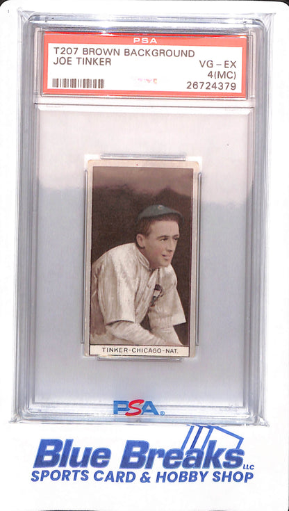 T207 Brown Background - Joe Tinker - PSA 4 - Baseball - Chicago Cubs