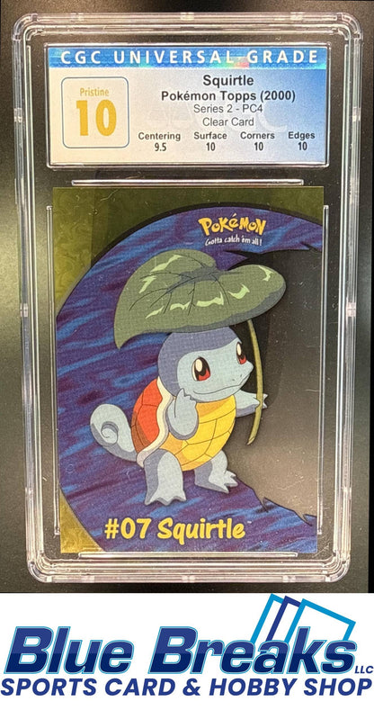 2000 Topps Pokemon TV Animation Edition Series 2 Clear Squirtle [RC] #PC4 CGC 10
