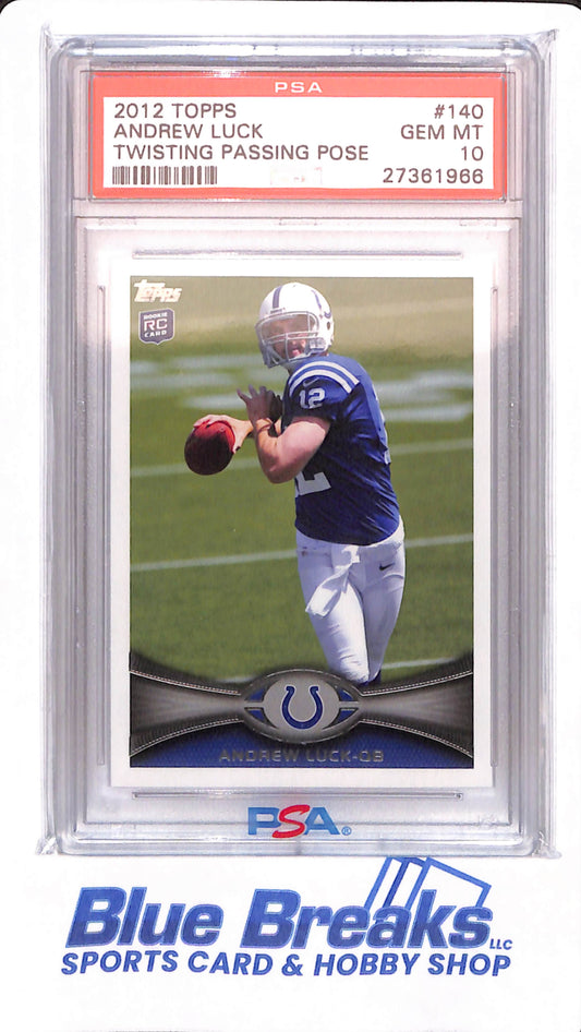 2012 Topps - Andrew Luck - # 140 - Indianapolis Colts - Football - PSA 10 - Twisting Passing Pose