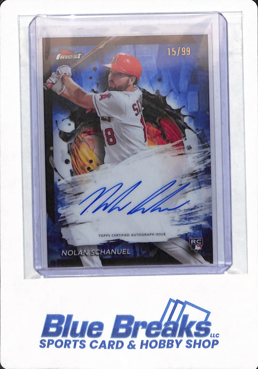 2024 Topps Finest - Nolan Schanuel - # FA-NS - Los Angeles Angels - Baseball - Autographed - Blue - 15/99