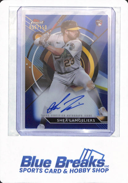 2023 Topps Finest - Shea Langeliers - # FA-SL - Oakland Athletics - Baseball - Blue - Autographed - 055/150