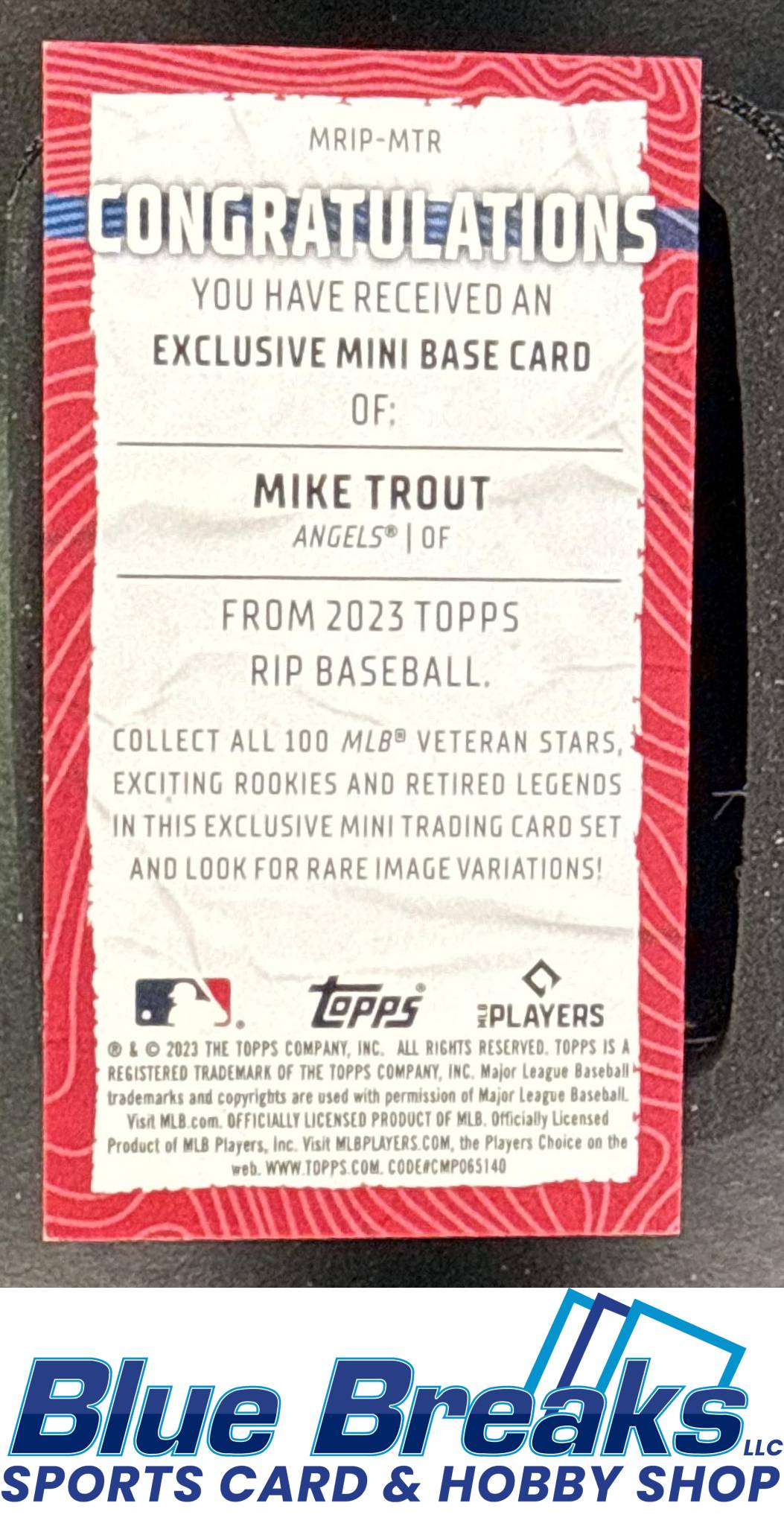 2023 Topps Rip Mini Gold Mike Trout 5/5 #MRIP-MTR Los Angeles Angels