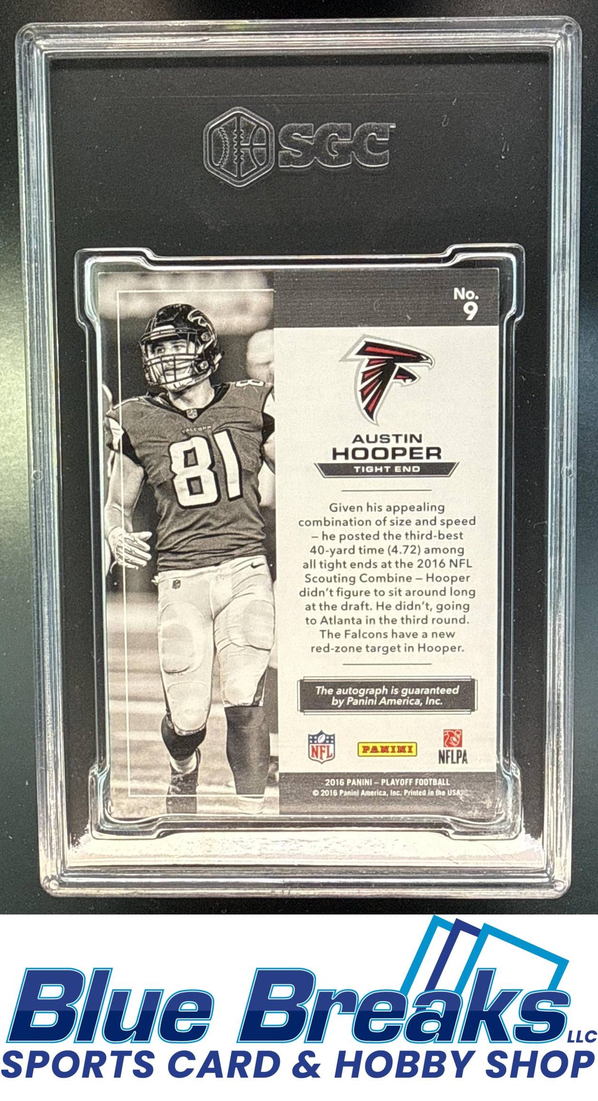 2016 Panini Playoff Austin Hooper #9 Rookie Signatures 183/199 RC Auto SGC 8.5 10 Atlanta Falcons
