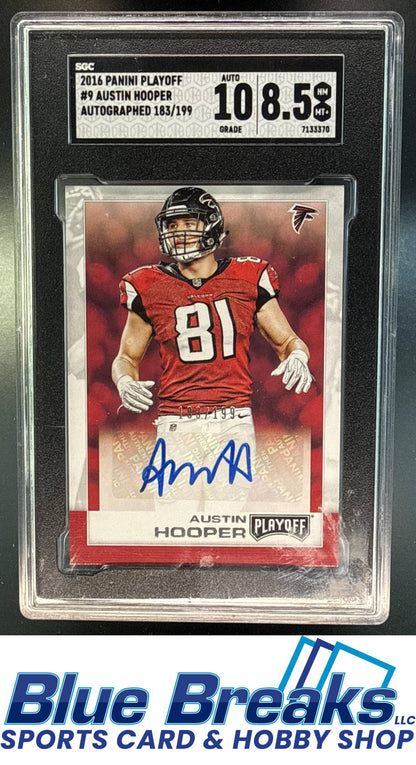 2016 Panini Playoff Austin Hooper #9 Rookie Signatures 183/199 RC Auto SGC 8.5 10 Atlanta Falcons