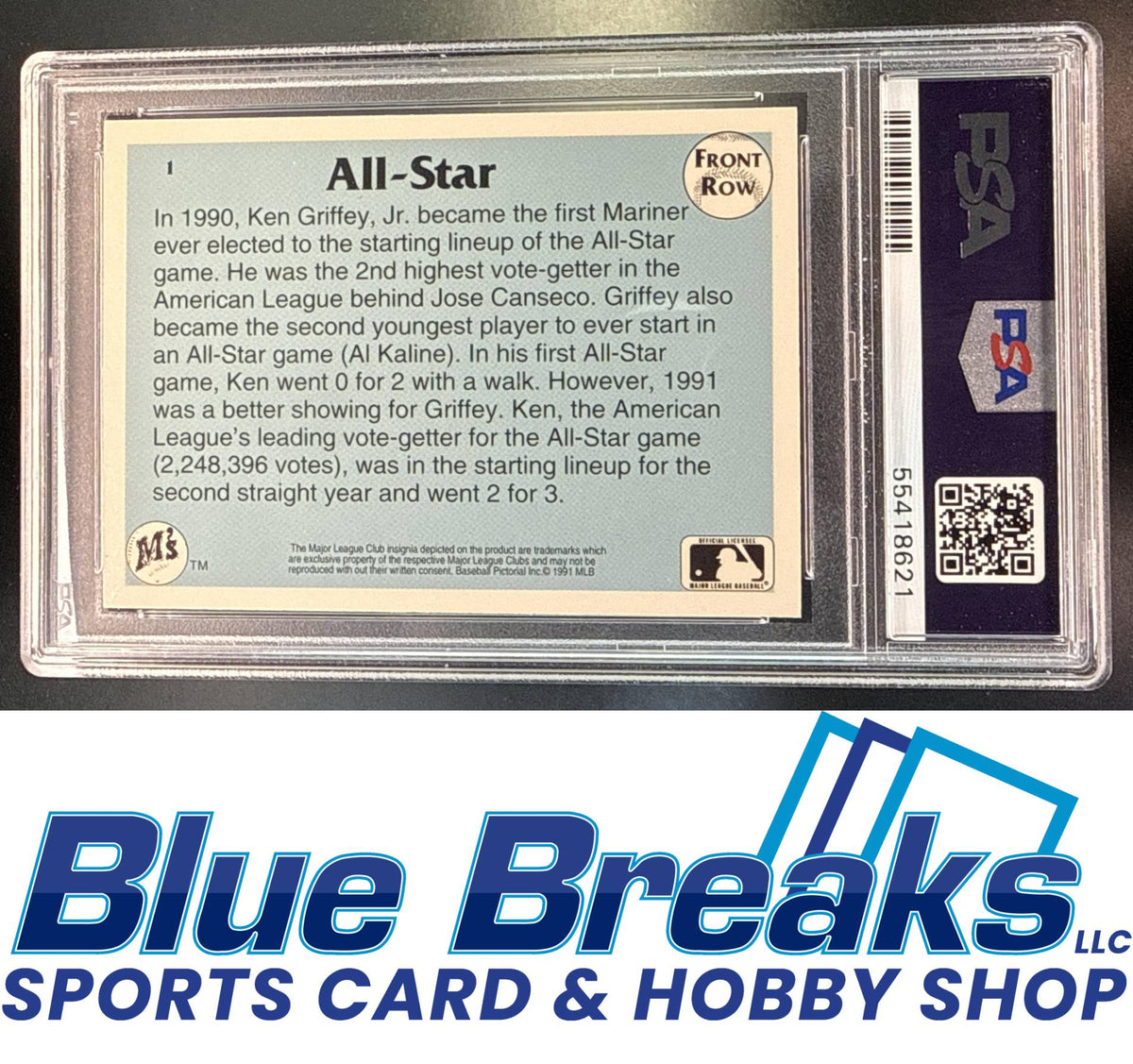 1991 Front Row Ken Griffey Jr. - [RC] #1 PSA 9 Seattle Mariners