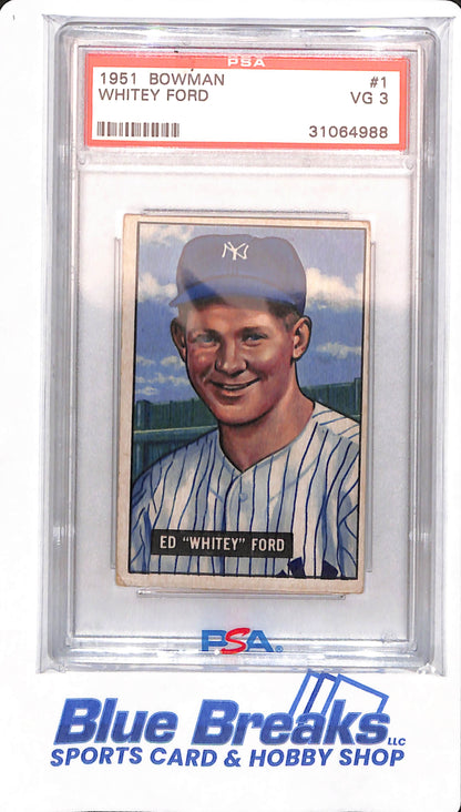 1951 Bowman - Whitey Ford - # 1 - PSA 3 - New York Yankees - Baseball