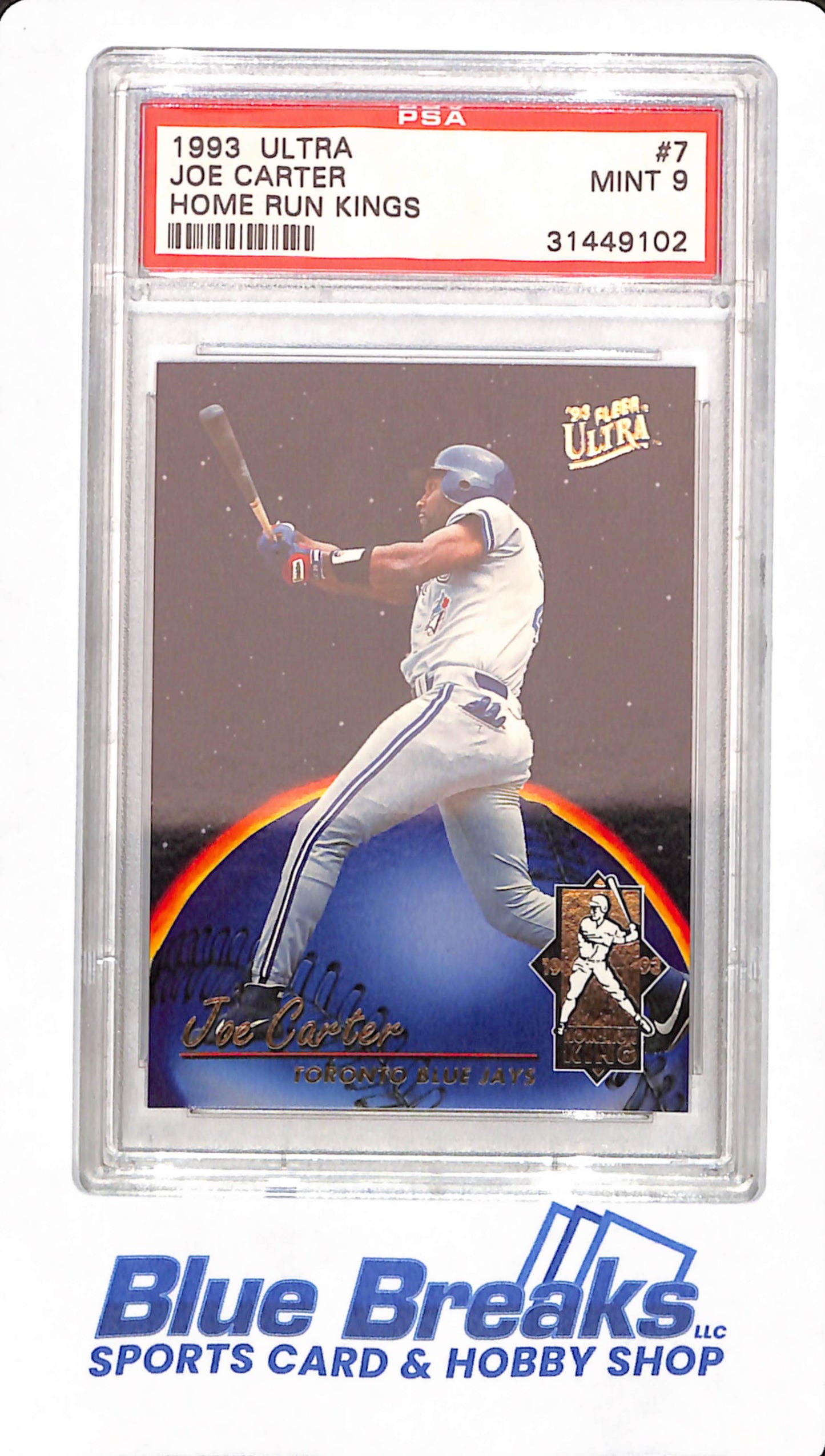 1993 Ultra - Joe Carter - # 7 - PSA 9 - Toronto Blue Jays - Baseball - Home Run Kings