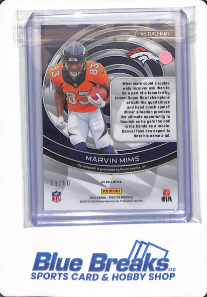 2023 Panini Spectra - Marvin Mims - #RAU-MMI - Denver Broncos - Football - Autographed - 19/60