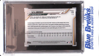 2020 Topps UK - Seth Brown - # 129 - Oakland Athletics - Baseball - Red - 1/5 - SGC 10