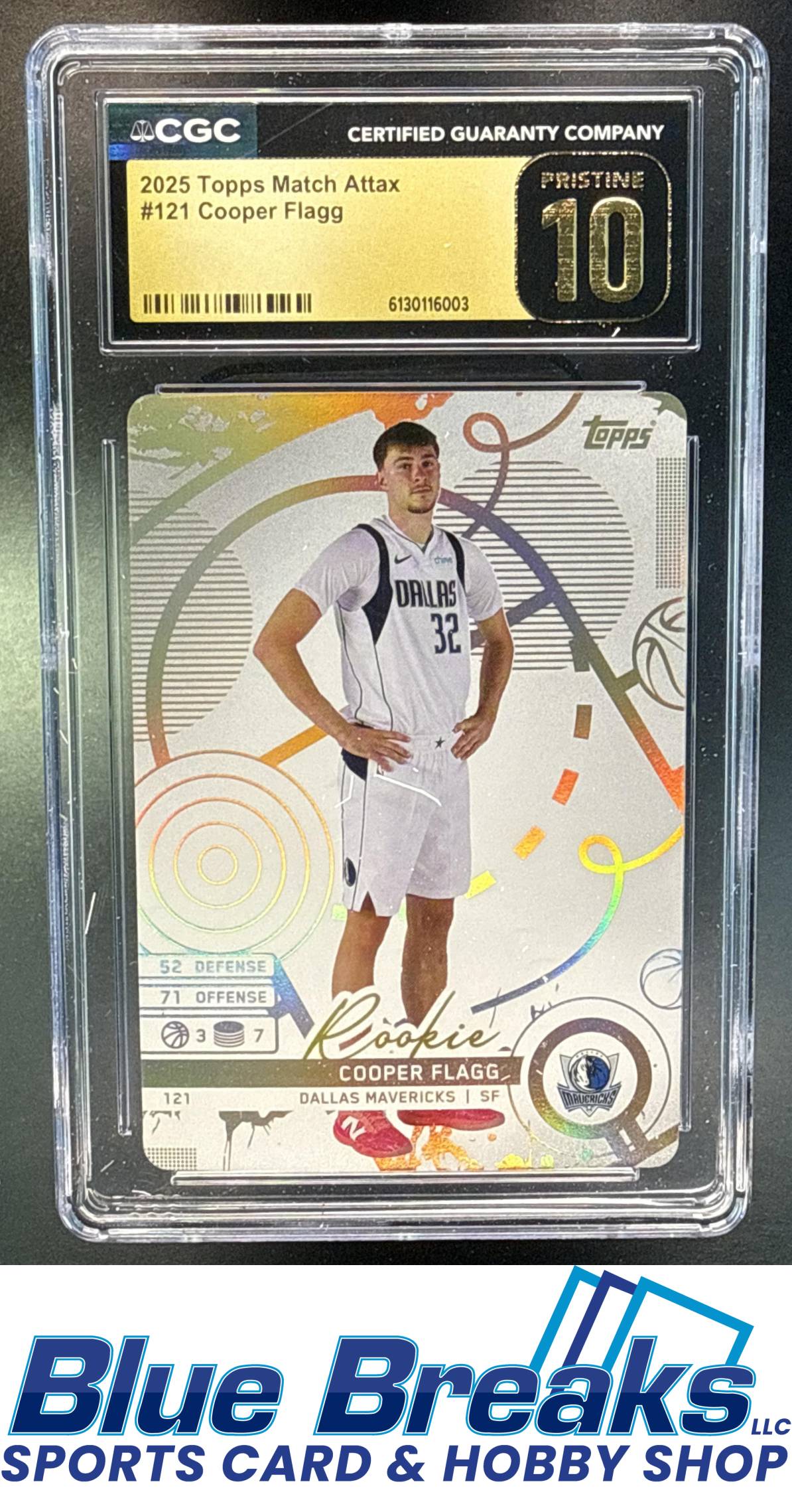 2025-26 Topps Match Attax 2025 Cooper Flagg [RC] #121 RC CGC 10 Dallas Mavericks