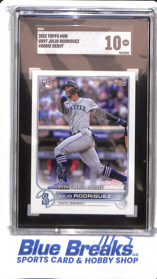 2022 Topps Mini - Julio Rodriguez - # US97 - Seattle Mariners - Baseball - SGC 10 - Rookie Debut