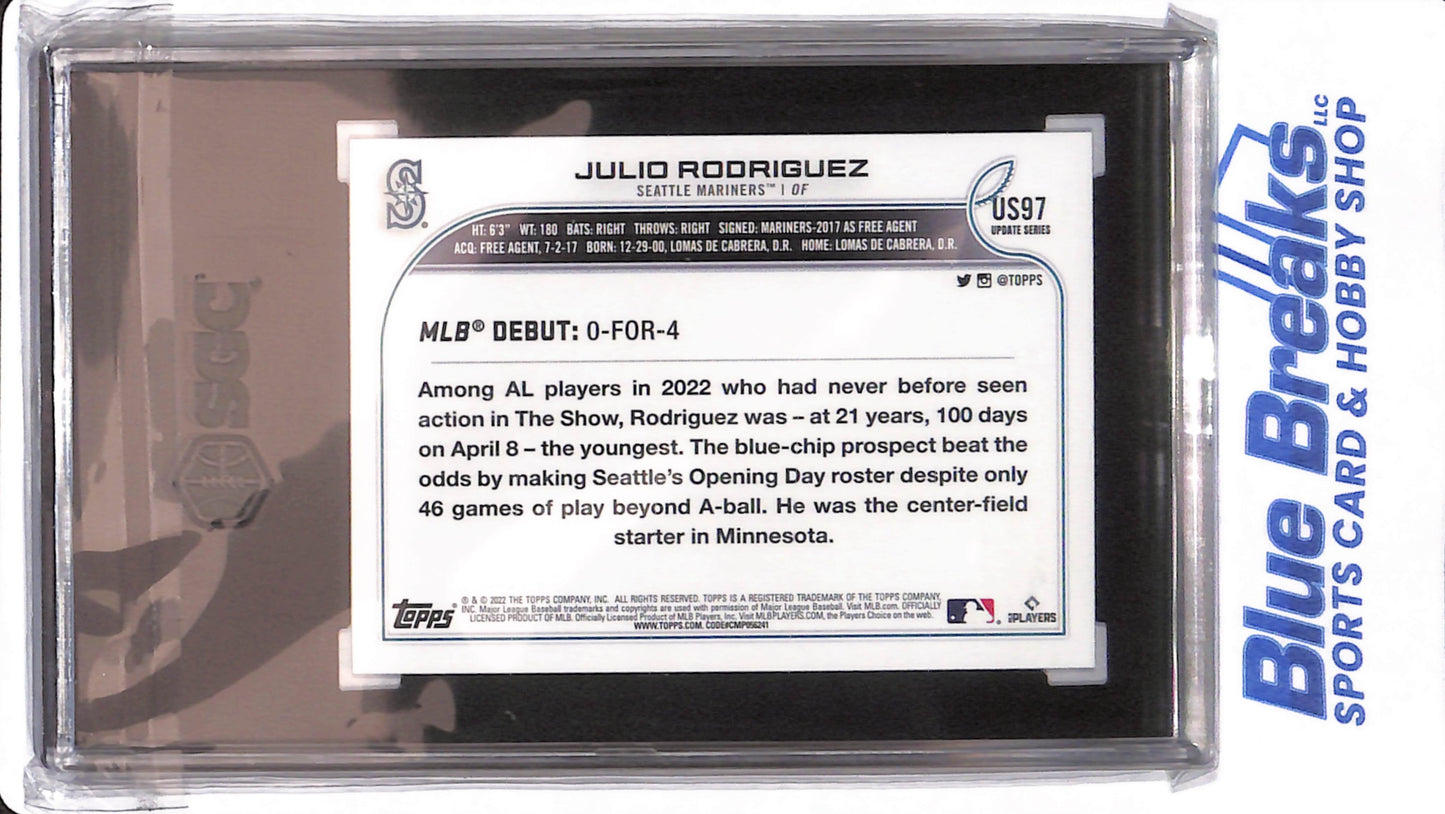 2022 Topps Mini - Julio Rodriguez - # US97 - Seattle Mariners - Baseball - SGC 10 - Rookie Debut