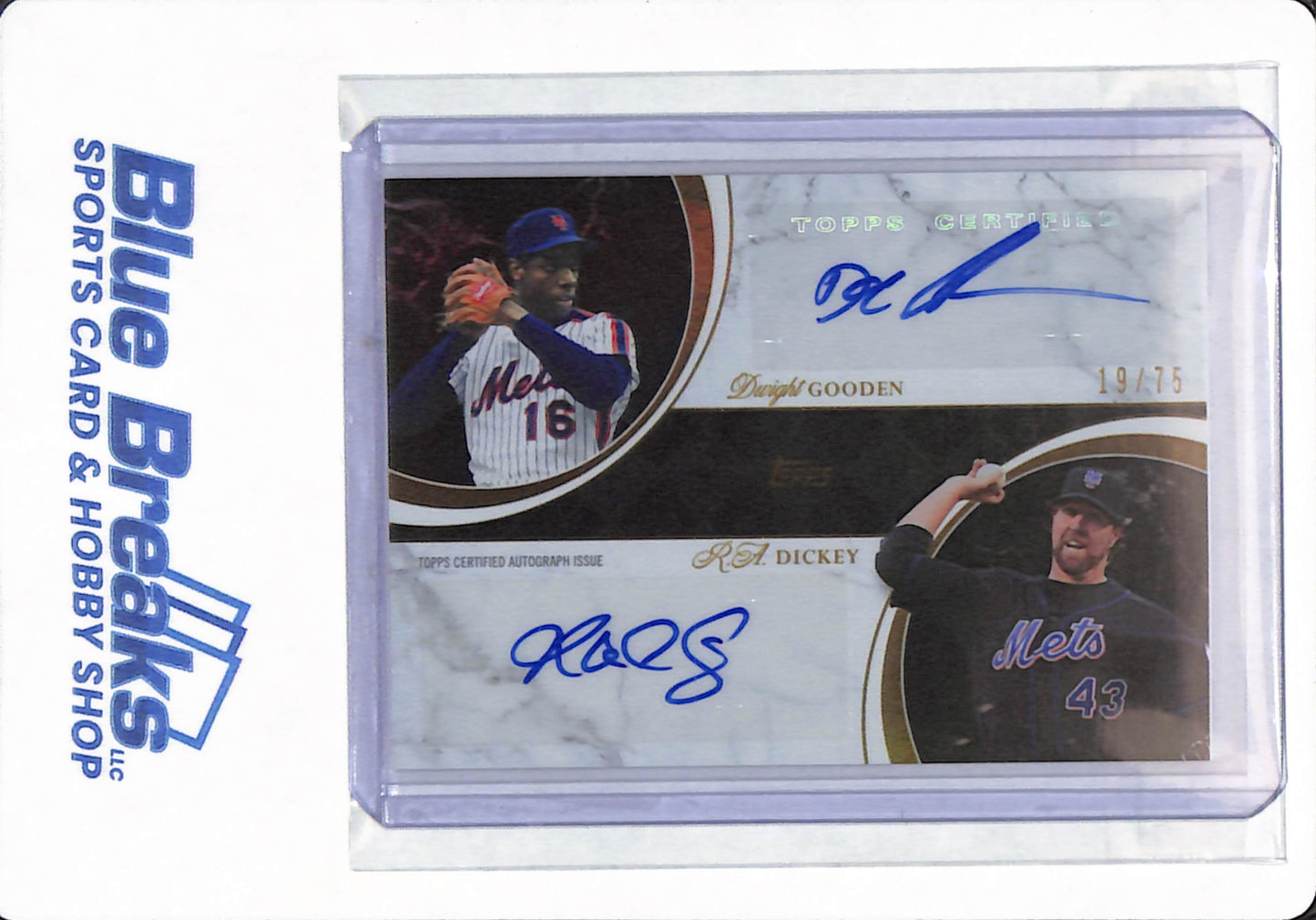 2024 Topps Dynamic Duals - Dwight Gooden / R.A Dickey - New York Mets - Baseball - Autographed - 19/75