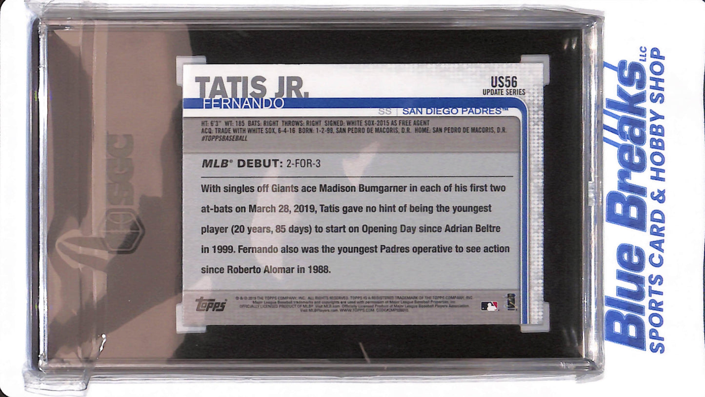 2019 Topps Update - Fernando Tatis Jr - # US56 - San Diego Padres - Baseball - SGC 10 - Rookie Debut