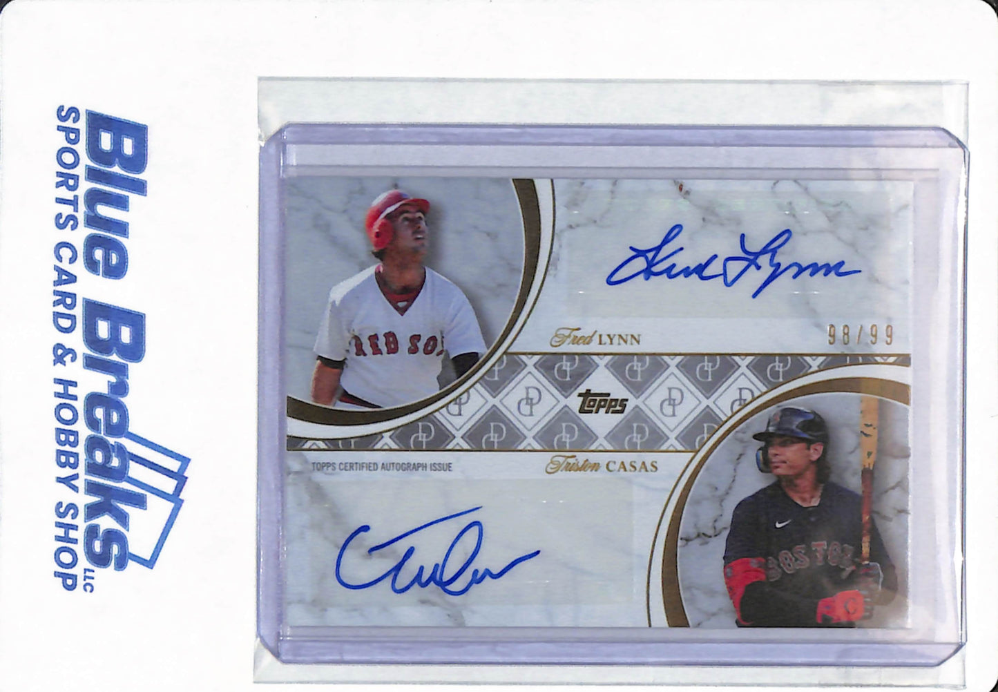 2024 Topps Dynamic Duals - Fred Lynn / Tristan Casas - # 37A - Boston Red Sox - Baseball - Autographed - 98/99