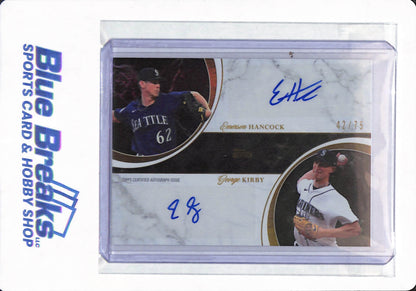 2024 Topps Dynamic Duals - Emerson Hancock / George Kirby - # 13A - Seattle Mariners - Baseball - Autographed - 42/75