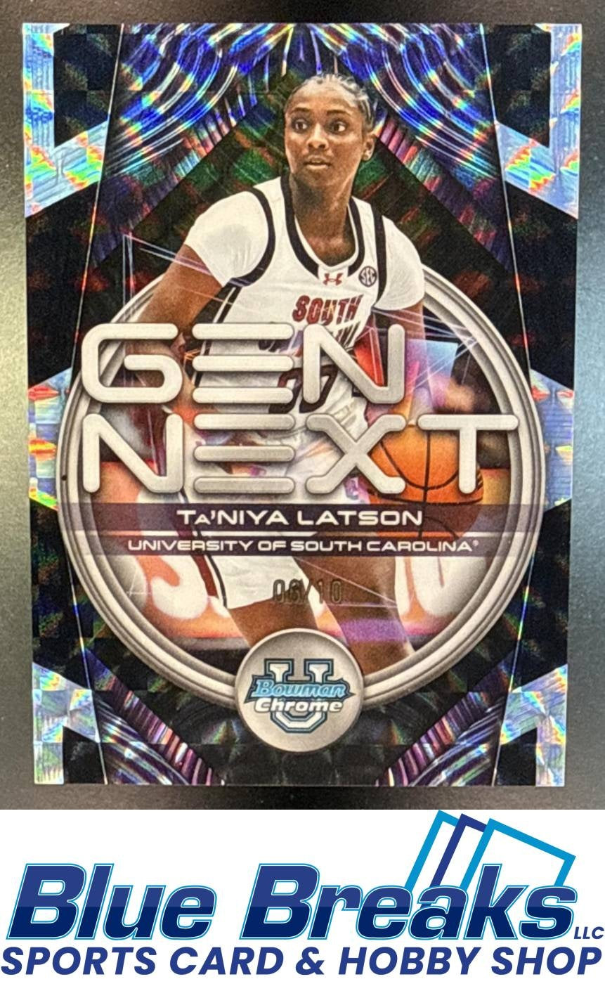 2025 Bowman Ta'Niya Latson #GN-16 Gen Next Chrome Black Geometric Refractor 06/10 South Carolina Gamecocks