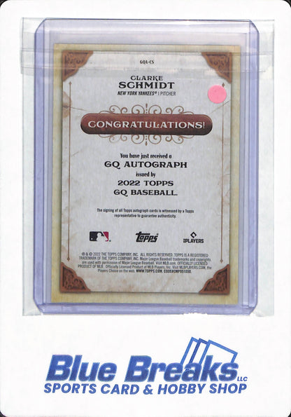 2022 Topps Gypsy Queen - Clarke Schmidt - #CQA-CS - New York Yankees - Baseball - Autographed