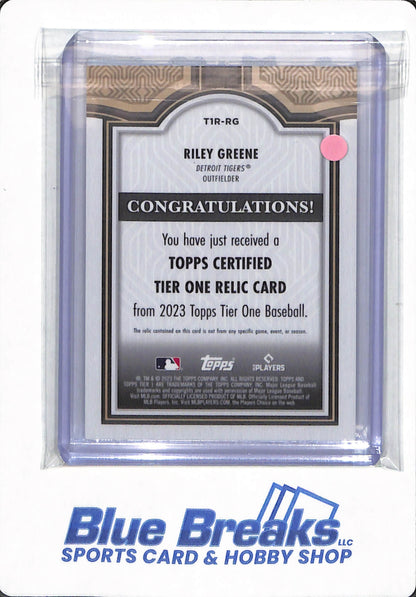 2023 Topps Tier One - Riley Greene - #T1R-RG - Detroit Tigers - Relic - Baseball - 349/400