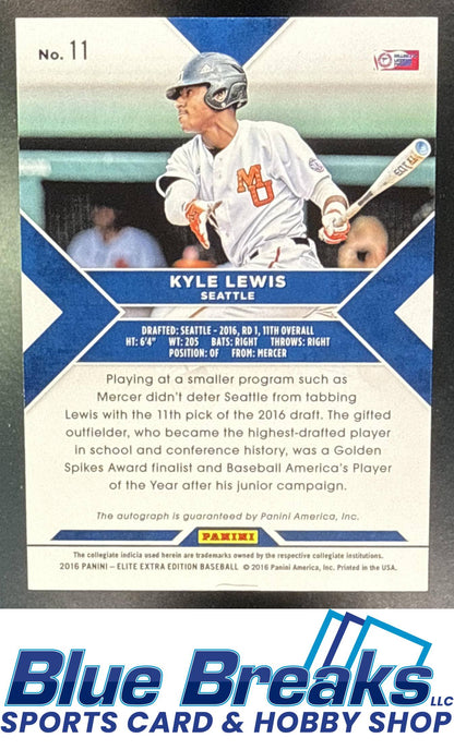 2016 Panini Elite Extra Edition Kyle Lewis #11 Status Die Cut Tie Dye 04/10 Seattle Mariners