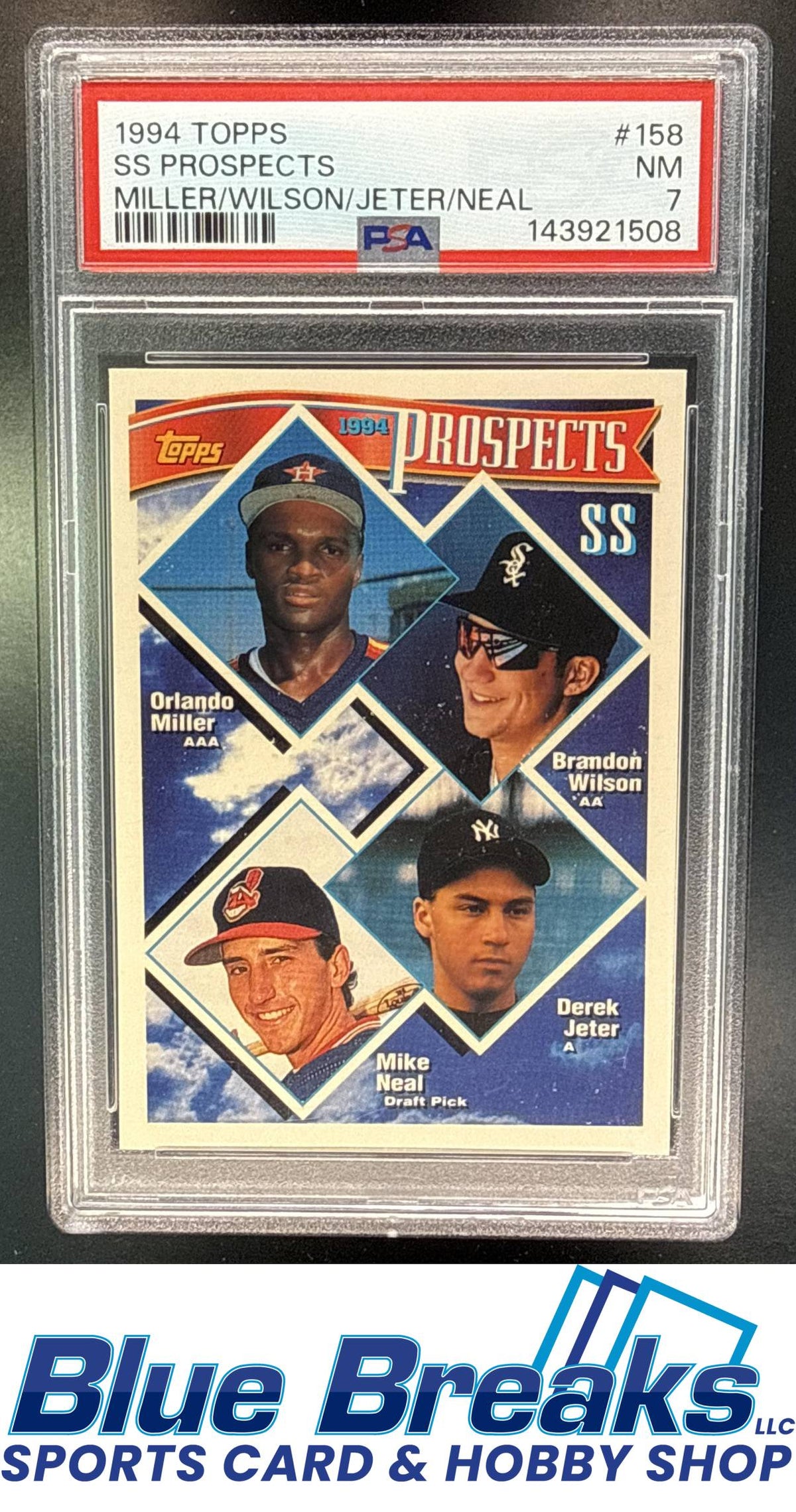 1994 Topps SS Prospects Orlando Miller Brandon Wilson Derek Jeter Mike Neal #158 RC PSA 7