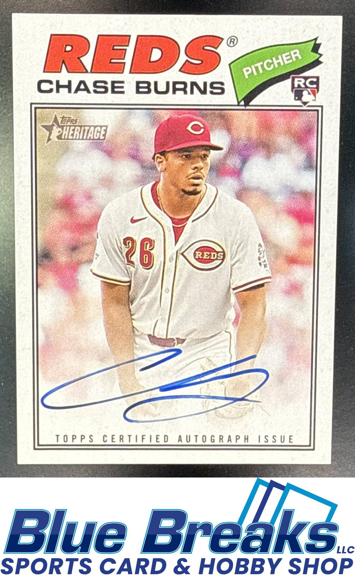 2026 Topps Heritage Real One Auto Chase Burns [RC] #ROA-CBU RC Cincinnati Reds
