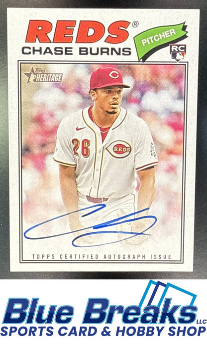 2026 Topps Heritage Real One Auto Chase Burns [RC] #ROA-CBU RC Cincinnati Reds