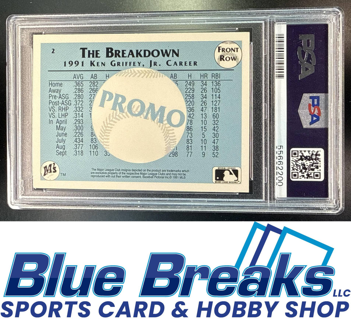 1991 Front Row Ken Griffey Jr. #2 Charter Member Promos PSA 8 Seattle Mariners