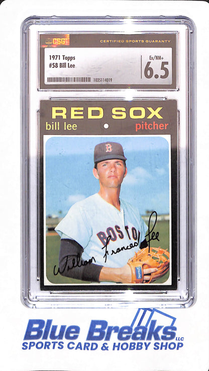 1971 Topps - Bill Lee - Boston Red Sox - # 58 - CSG 6.5