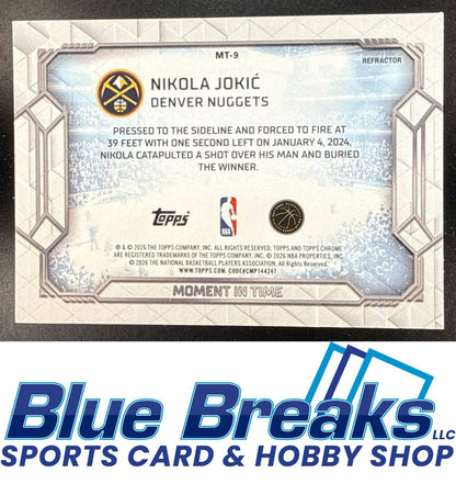 2025 Topps Chrome Update Nikola Jokic #MT-9 Moment In Time Refractor Denver Nuggets