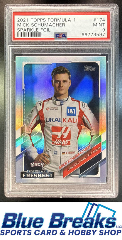 2021 Topps Formula 1 Sparkle Foil Mick Schumacher [RC] #174 PSA 9