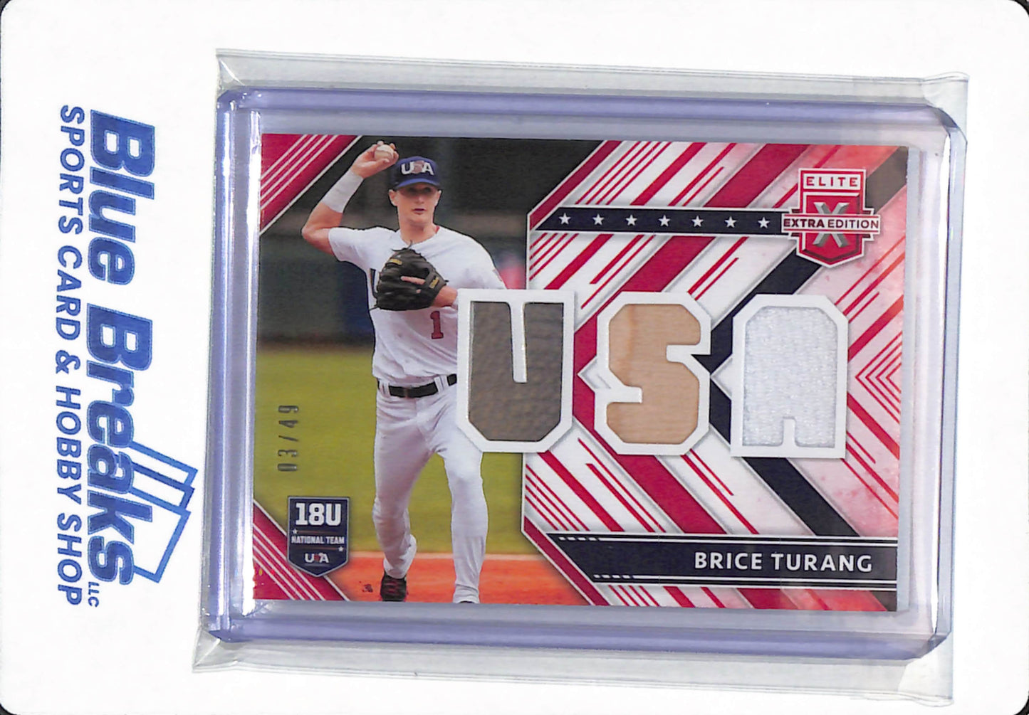 2018 Panini Elite Extra Edition - Brice Turang - #USAM-BT - Milwaukee Brewers - Relic - Baseball - 03/49