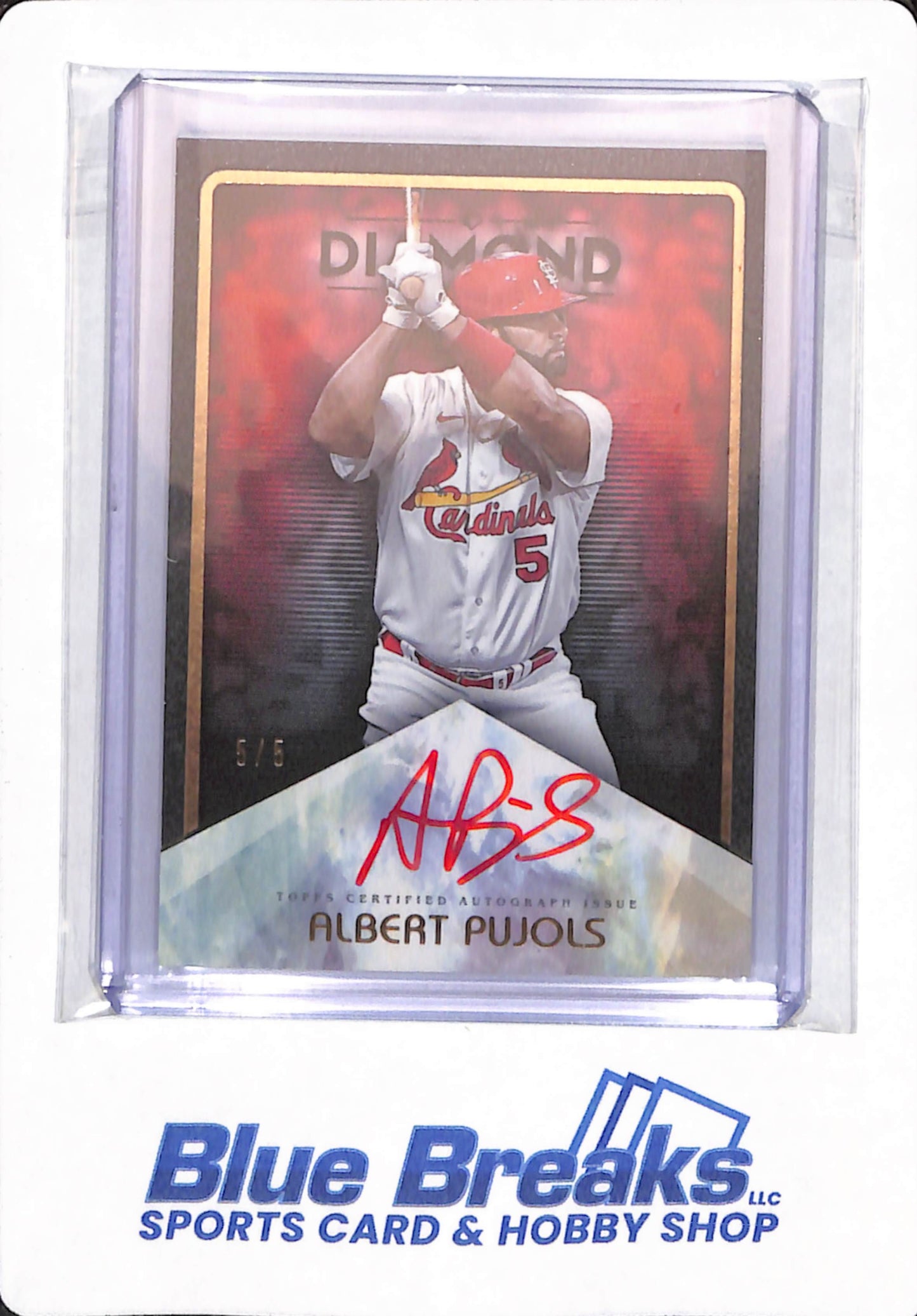 2023 Topps Diamond Icons - Albert Pujols - # AC-APU - St Louis Cardinals - Baseball - Red - Autographed - 5/5