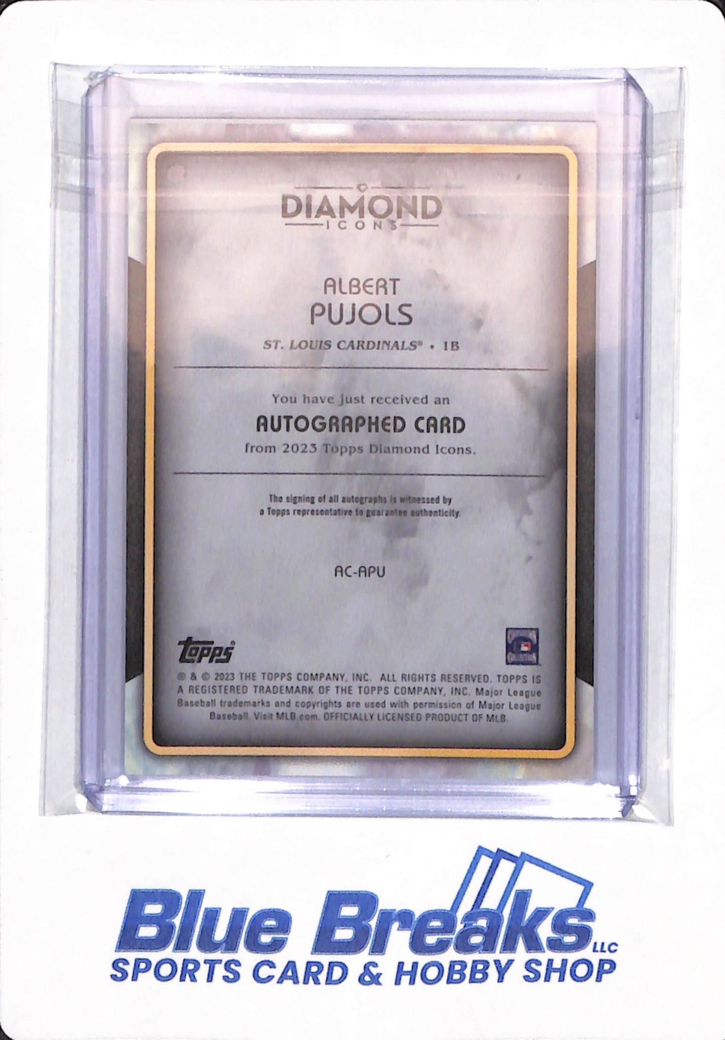 2023 Topps Diamond Icons - Albert Pujols - # AC-APU - St Louis Cardinals - Baseball - Red - Autographed - 5/5