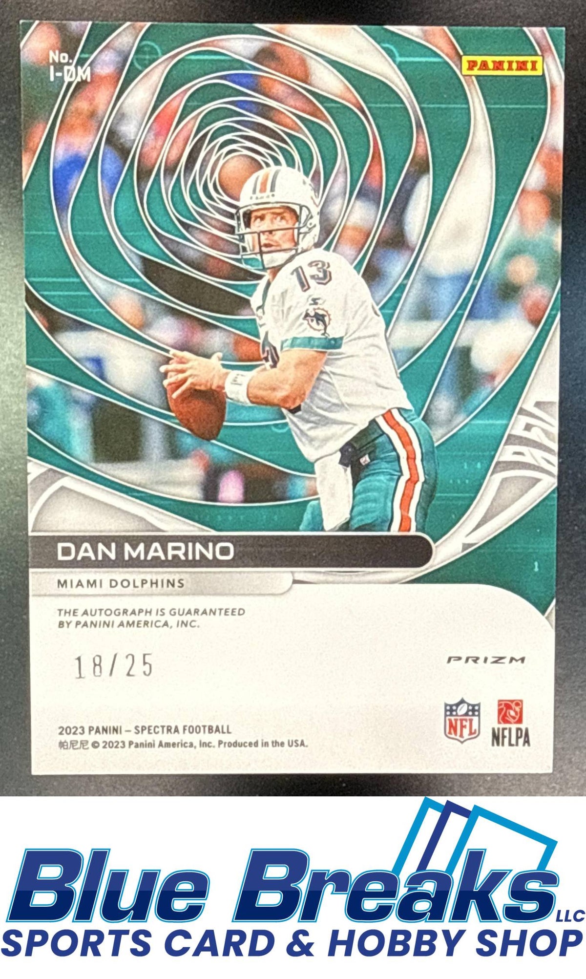 2023 Panini Spectra Icons Dan Marino 18/25 #I-DM Auto Miami Dolphins