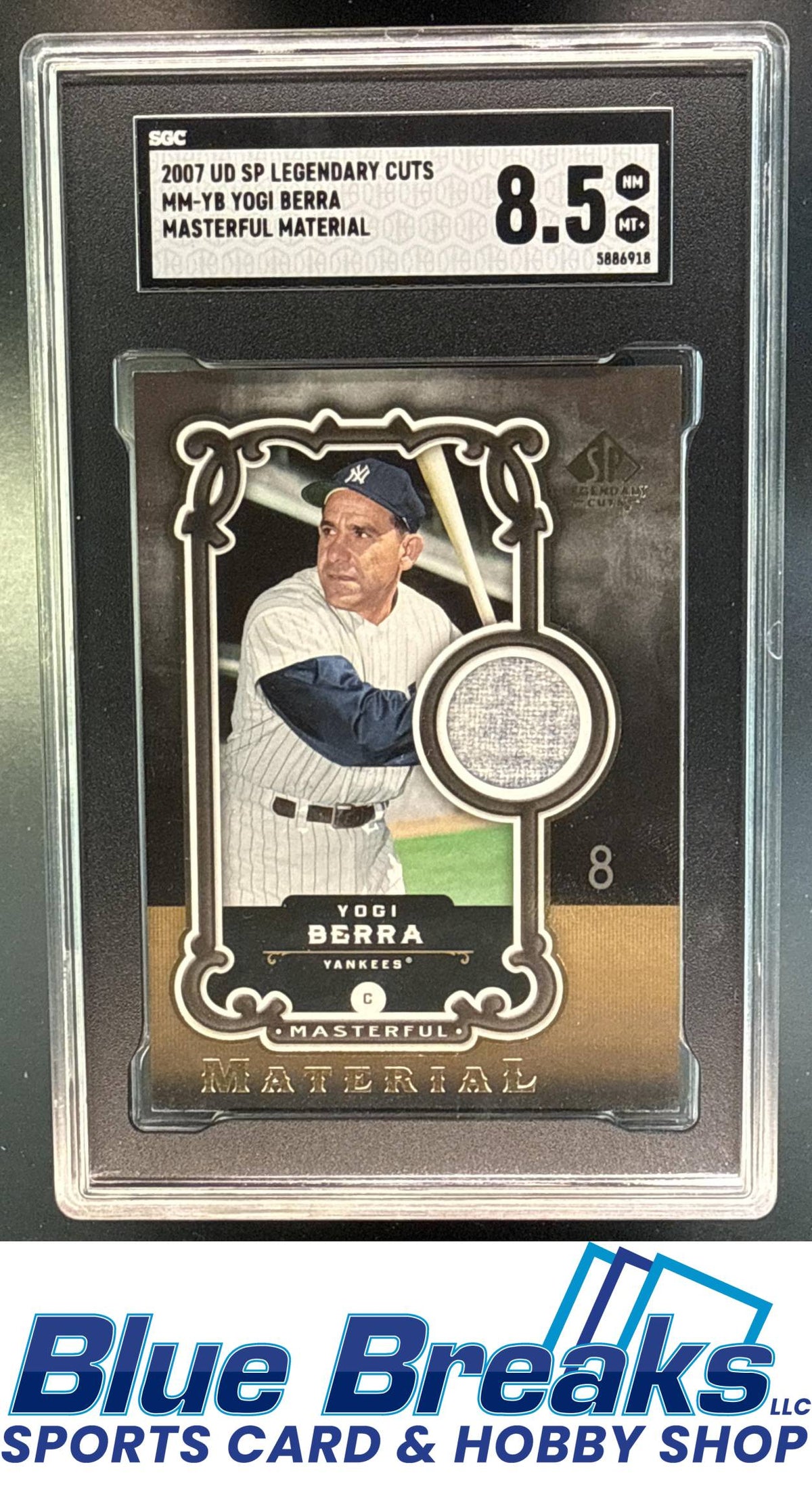 2007 SP Legendary Cuts Yogi Berra #MM-YB Masterful Materials Relic SGC 8.5 New York Yankees