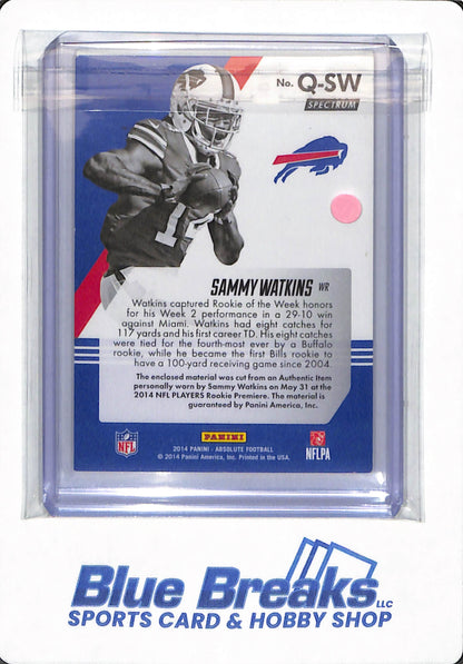 2014 Panini Absolute - Sammy Watkins - #Q-SW - Spectrum - Buffalo Bills - Tools of the Trade - Football - 24/25