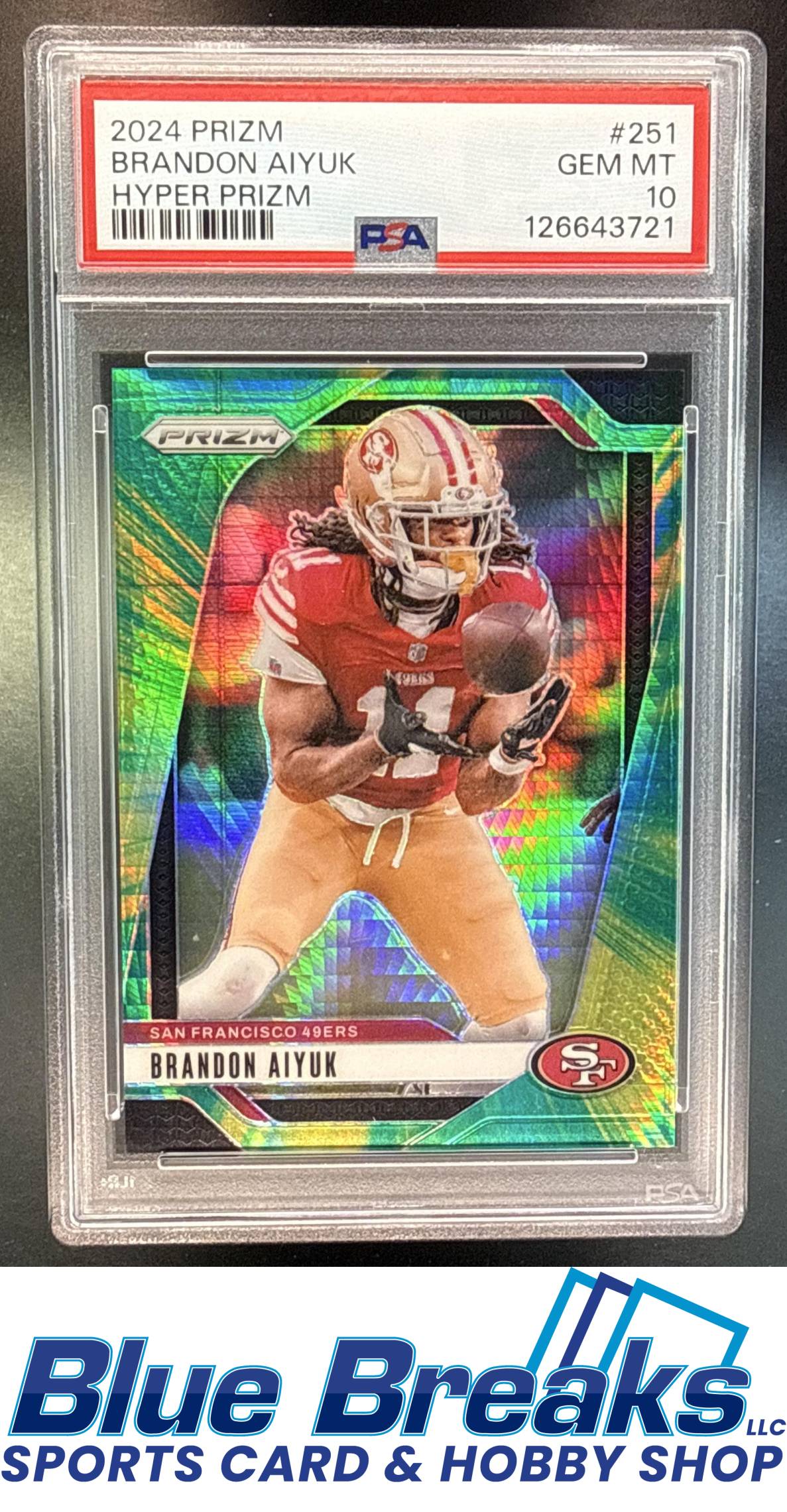 2024 Panini Prizm Hyper Brandon Aiyuk 112/180 #251 PSA 10 San Francisco 49ers