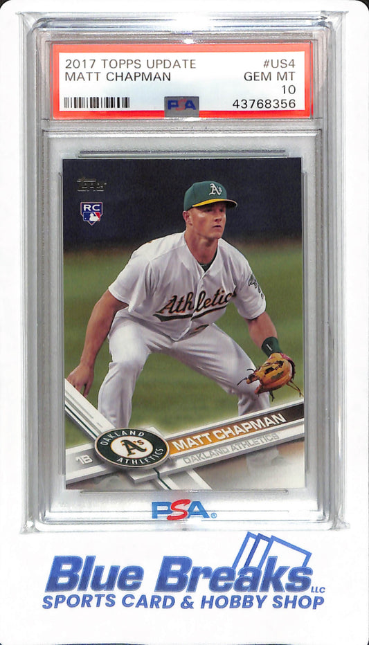 2017 Topps Update - Matt Chapman - #US4 - PSA 10 - Oakland Athletics - Baseball